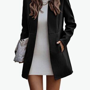 Wool Blazer for Women 2025 Fall Winter Open Front Blazer Jackets Business Coats